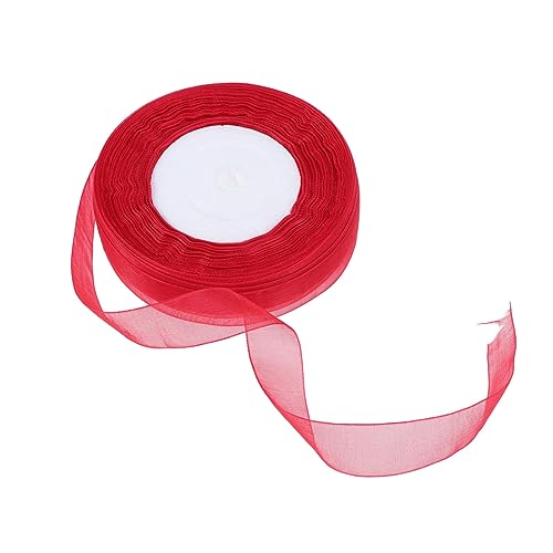 DECORNIJIA 2Stücke Organza Band Rot Schiere Geschenkband für Hochzeiten Partys Dekorationen Bastelprojekte und Geschenkverpackungen für DIY Projekte von DECORNIJIA