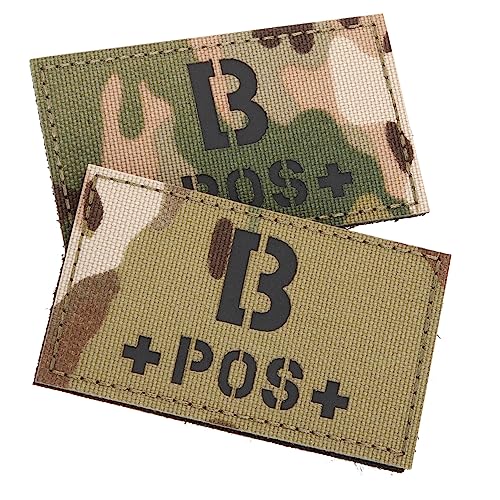 DECORNIJIA 2Stücke Patch Reflektierend Camouflage Blutgruppenabzeichen für Kleidung Langlebig und Praktisch für Notfälle und Militärische Anwendungen Einfach Anzubringen von DECORNIJIA