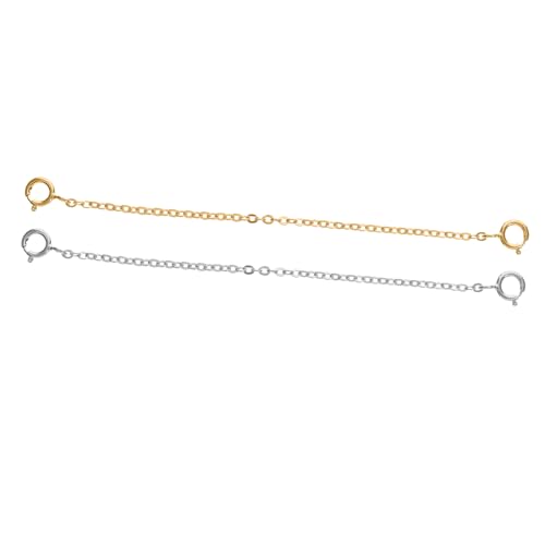 DECORNIJIA 2Stücke Silberschmuck Verlängerungskette Tragbare Armband und Halskettenverlängerung Platin und DIY Zubehör für Kreativen Schmuck von DECORNIJIA