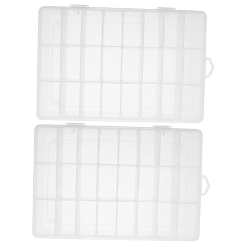 DECORNIJIA 2Stücke Transparente Aufbewahrungsboxen mit Fächern Multi Grid Perlen Organizer Hochwertigem für Schmuck Bastelbedarf Lose Perlen und Kleine von DECORNIJIA