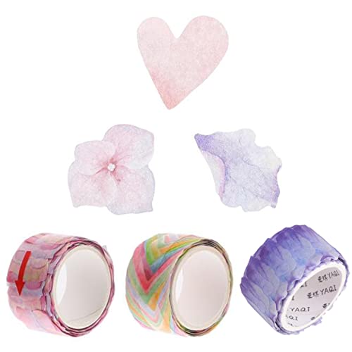 DECORNIJIA 3 Rollen Blütenblätter Und Washi Tape Dekorativ Abdeckband Bastelband Sammelalbum Klebeband Blumen-washi-tape Scrapbook-washi-tape Washi Tape Zum Verpacken Von Geschenken Papier von DECORNIJIA