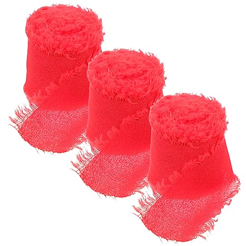 DECORNIJIA 3 Rollen Chiffon-gürtel Mit Ungesäumten Kanten Schleife Fest Seide Basteln Burgund Band Mit Blumen Dekorativ Kräuseln Dekorationen Blumen- Wickelband Party Für Blau Rot Polyester DECORNIJIA 3 Rollen Chiffon-gürtel Mit Ungesäumten Kanten Schleife Fest Seide Basteln Burgund Band Mit Blumen Dekorativ Kräuseln Dekorationen Blumen- Wickelband Party Für Blau Rot Polyester von DECORNIJIA