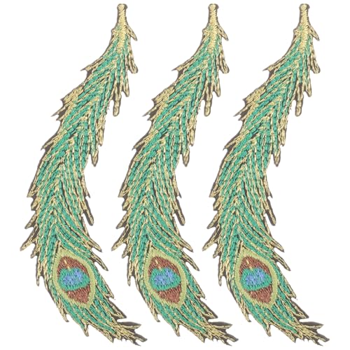 DECORNIJIA 3 Stück Bestickte Bügelbilder Pfauenfeder Aufnäher Strapazierfähige Applikationen zum Aufbügeln und Nähen zum Verzieren und Reparieren von Kleidung Taschen Hüten und Schuhen DECORNIJIA 3 Stück Bestickte Bügelbilder Pfauenfeder Aufnäher Strapazierfähige Applikationen zum Aufbügeln und Nähen zum Verzieren und Reparieren von Kleidung Taschen Hüten und Schuhen von DECORNIJIA