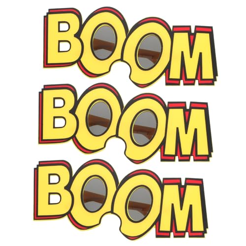 DECORNIJIA 3 Stück Boom Style Partybrillen Bunte Lustige Sonnenbrillen als Fotorequisite und Partyzubehör Leichtes Robustes Design für Karneval Cosplay Geburtstage und Festivals von DECORNIJIA
