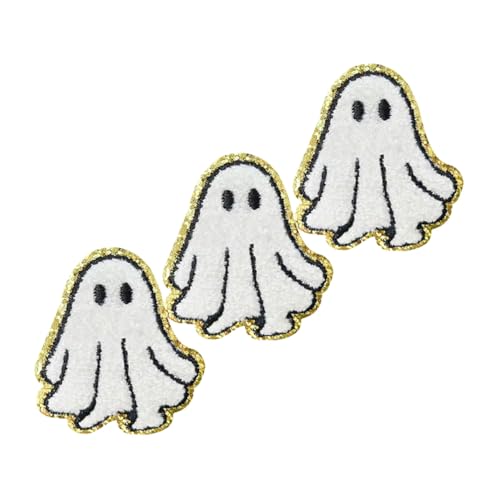 DECORNIJIA 3 Stück Bügelbilder Halloween Geist Applique Patches mit Stickerei Weiß Strapazierfähig Farb und Formbeständig zum Aufbessern und Verzieren von Kleidung Jeans Taschen und Schuhen DECORNIJIA 3 Stück Bügelbilder Halloween Geist Applique Patches mit Stickerei Weiß Strapazierfähig Farb und Formbeständig zum Aufbessern und Verzieren von Kleidung Jeans Taschen und Schuhen von DECORNIJIA