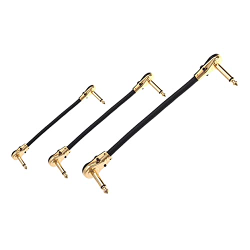 DECORNIJIA 3 Stück Gitarren Audio Kabel Flachstecker Winkel Flexibel für Bassverstärker und Gitarrenzubehör Langlebig und Professionell von DECORNIJIA