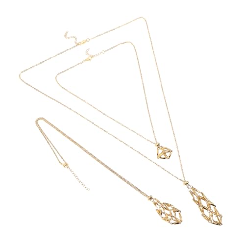 DECORNIJIA 3 Stück Teiliges Kristallhalter Kettenanhänger mit Verstellbarem Schmucknetz für DIY Schmuckherstellung Leerer Steinhalter für Quarz und Edelsteinketten Unisex Modisches Zubehör von DECORNIJIA