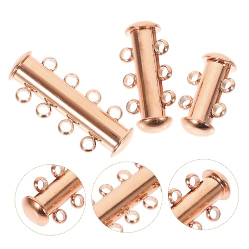 DECORNIJIA 3 Stück Teiliges Langlebige Schmuckverschlüsse in Roségold Praktische Verbindungsklammern für Perlenarmbänder und Mehrreihige Halsketten für DIY Schmuckgestaltung von DECORNIJIA