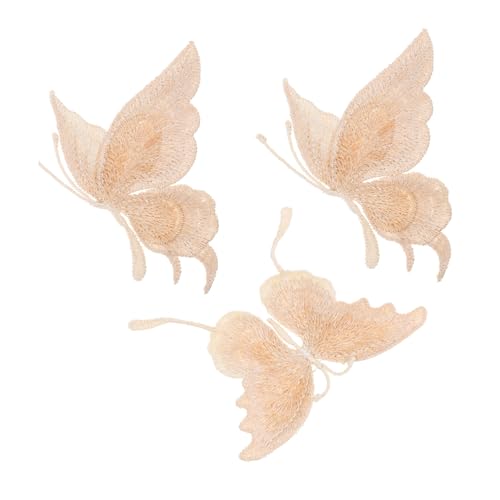 DECORNIJIA 3 Stück Teiliges Schmetterling Aufnäher aus Besticktem Dreidimensionale Applikationen zum Aufnähen und Reparieren von Kleidung für DIY Mode Schuhe Rucksäcke und Accessoires von DECORNIJIA
