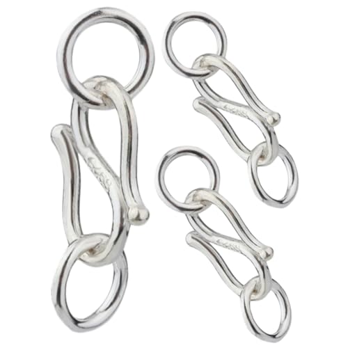 DECORNIJIA 3 Stück Teiliges Silber Schmuckverschlüsse für Armbänder Doppelter Ring S Haken Design Installieren Stilvoller DIY Verbinder für Individuelle Armbandkreationen von DECORNIJIA