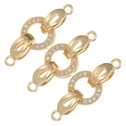 DECORNIJIA 3 Stück Teiliges Vergoldete Zirkonia Armbandverschluss Haken aus Modischer DIY Schmuckverbinder mit Sicherer Verbindung Leicht und Langlebig für Handgefertigte Halsketten und DECORNIJIA 3 Stück Teiliges Vergoldete Zirkonia Armbandverschluss Haken aus Modischer DIY Schmuckverbinder mit Sicherer Verbindung Leicht und Langlebig für Handgefertigte Halsketten und von DECORNIJIA
