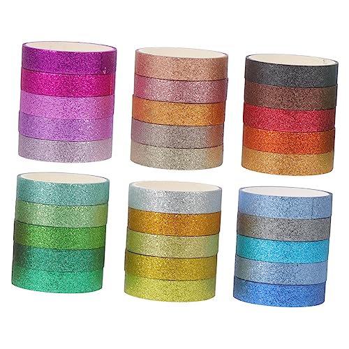 DECORNIJIA 30 Rollen Bunte Glitzer Washi Klebebänder Selbstklebende DIY Scrapbook Tape Sets Dekoratives Masking Tape für Planer Tagebuch Basteln Ablösbar ohne Rückstände DECORNIJIA 30 Rollen Bunte Glitzer Washi Klebebänder Selbstklebende DIY Scrapbook Tape Sets Dekoratives Masking Tape für Planer Tagebuch Basteln Ablösbar ohne Rückstände von DECORNIJIA