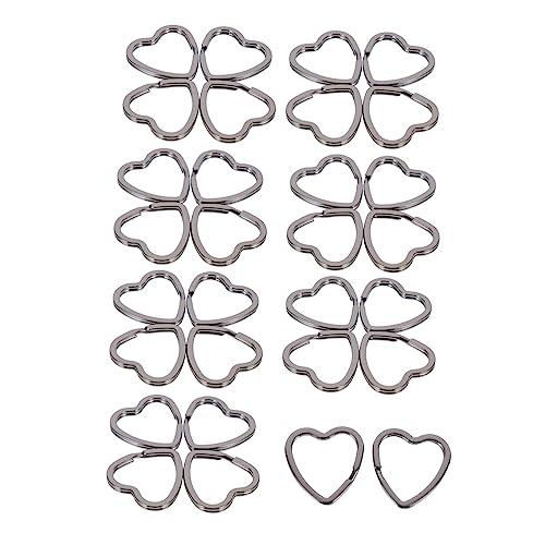 DECORNIJIA 30 Stück Herz Schlüsselanhänger Schlüsselbund Schlüsselanhänger Verbinden Ringe Teilt Kunsthandwerk Schüttgut Schlüsselanhänger Diy Ring Schlüsselorganisationsring Eisen Black von DECORNIJIA