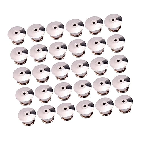 DECORNIJIA 30 Stück Sicherungsstiftverschlüsse sicherheitsschloss kolodialesilber Lapel Pin Verschluss Silberfarben Herstellung runder Anstecknadeln Rücken Abzeichen kupplung Zubehör Silver von DECORNIJIA
