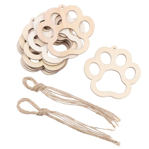 DECORNIJIA 30 Stück Teiliges DIY Holzanhänger mit Baumwollseilen Naturbelassene Holzscheiben mit Bohrung Umweltfreundliche Bastelanhänger für Osterschmuck Baumscheiben Dekoration und von DECORNIJIA