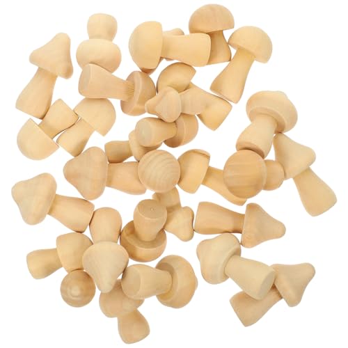 DECORNIJIA 30 Stück Teiliges DIY Holzpilz Bastelset zum Bemalen Naturbelassene Holzpilzmodelle für Erwachsene Kreative Pilzdekoration für Zuhause Garten und Festliche Anlässe von DECORNIJIA
