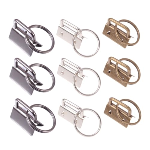 DECORNIJIA 30 Stück Teiliges DIY Schlüsselanhänger Stoff endklemme mit Robustem Metall Inklusive Nickel Gunmetal und Bronze für Schlüsselbänder Armbänder und Handwerksprojekte von DECORNIJIA