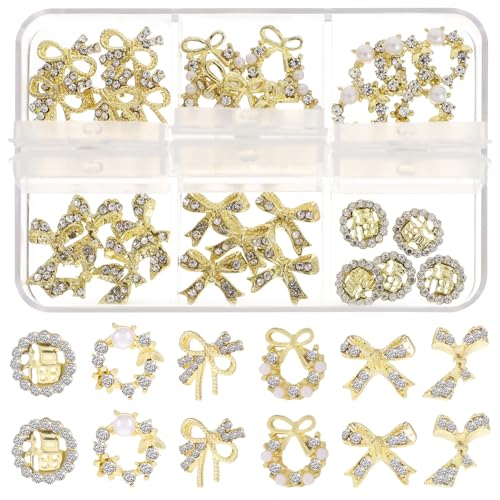 DECORNIJIA 30 Stück Teiliges Maniküre Nail Charms aus Langlebigem Metall Flache Rückseite für Einfache Anwendung Vielseitig für Nageldesign DIY Schmuck und Modeaccessoires Inklusive von DECORNIJIA