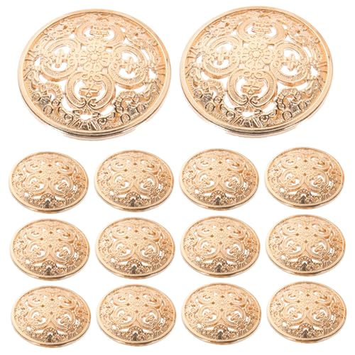 DECORNIJIA 30 Stück Teiliges Metallknöpfe mit Hohldesign Langlebige Nähknöpfe für Jacken Mäntel Pullover DIY Kleidung Modische Zierknöpfe in Hellgold von DECORNIJIA