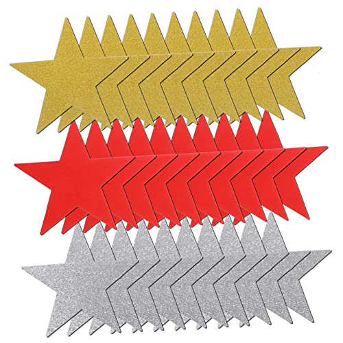 DECORNIJIA 30 Stück Teiliges Papier Deko Handgeschnittene Sterne Gold Silber Rot Dekorative Wandkunst für Klassenzimmer Diy Projekte Bulletin Boards und Partydekoration DECORNIJIA 30 Stück Teiliges Papier Deko Handgeschnittene Sterne Gold Silber Rot Dekorative Wandkunst für Klassenzimmer Diy Projekte Bulletin Boards und Partydekoration von DECORNIJIA