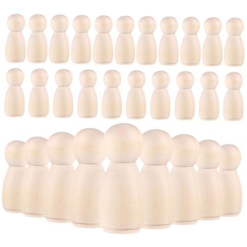 DECORNIJIA 30 Stück Teiliges Unbemalte Holzfiguren DIY Peg Puppen Naturfarben zum Bemalen Bastelmaterial für Kreative Handwerksprojekte Puppenstube Geschenkideen DECORNIJIA 30 Stück Teiliges Unbemalte Holzfiguren DIY Peg Puppen Naturfarben zum Bemalen Bastelmaterial für Kreative Handwerksprojekte Puppenstube Geschenkideen von DECORNIJIA