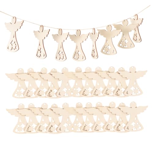 DECORNIJIA 30 Stück Teiliges Unvollendete Holzengel zum Basteln Naturbelassene Holzscheiben mit Feiner Verarbeitung Glatten Kanten Sicher für Kinderhandwerk für Weihnachtsengel DIY Dekoration DECORNIJIA 30 Stück Teiliges Unvollendete Holzengel zum Basteln Naturbelassene Holzscheiben mit Feiner Verarbeitung Glatten Kanten Sicher für Kinderhandwerk für Weihnachtsengel DIY Dekoration von DECORNIJIA