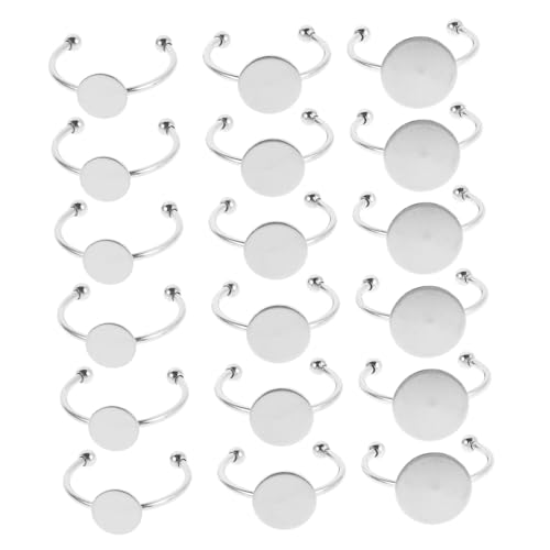 DECORNIJIA 30 Stück Teiliges Verstellbare Ringschienen Runde Flache Ringrohlinge für Schmuckherstellung Universelle Größenanpassung Robust und Vielseitig für DIY Ringe von DECORNIJIA