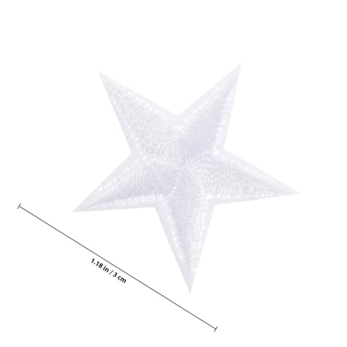 DECORNIJIA 30 Stück Teiliges Weiße Bestickte Stern Patches zum Aufbügeln und Nähen Langlebige Applikationen für Kleidung Schuhe Rucksäcke DIY Reparatur und Dekoration von DECORNIJIA