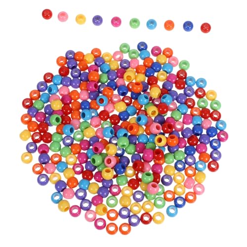 DECORNIJIA 300 Stück Acrylperlen Mix mit Großem Loch Robuste DIY Bastelperlen für Armbänder Halsketten Schlüsselanhänger Schmuckherstellung Bunte Perlen zum Auffädeln von DECORNIJIA
