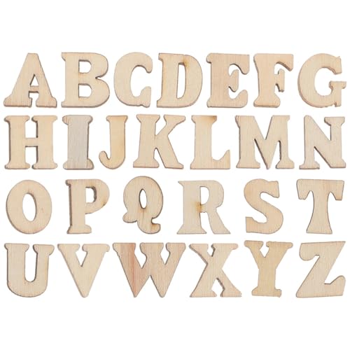 DECORNIJIA 300 Stück Blanko Holzscheiben Natürliche Holzbuchstaben zum Basteln DIY Holzrohlinge für Dekoration Geburtstag Hochzeit Geschenkideen von DECORNIJIA