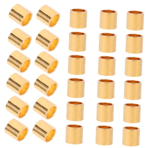 DECORNIJIA 300 Stück DIY Schmuckperlen Crimp Beads für Armbandherstellung Goldbeschichtung Langlebige Bastelmaterialien mit Glatten Kanten zum Auffädeln und Kreativen Schmuckdesign von DECORNIJIA