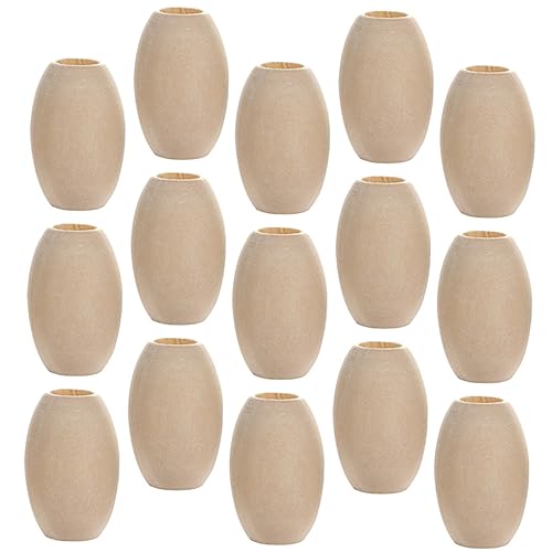 DECORNIJIA 30Stücke Oval DIY Holzperlen Große Holzperlen zum Basteln von Schmuck und Dekorationen für Armbänder und Handwerksprojekte Naturholzfarbe von DECORNIJIA
