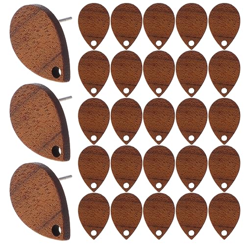 DECORNIJIA 30Stücke Teiliges Holz Ohrstecker DIY Schmuckherstellungsbedarf für Ohrringe Stabile Holzmaterialien mit Glatter Oberfläche für Individuelles Design von DECORNIJIA