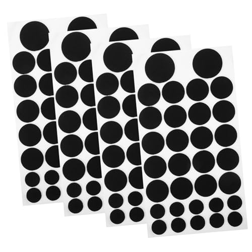 DECORNIJIA 4 Blätter Teiliges Filzpunkte Selbstklebend Filzaufkleber für DIY Kleidung Dekoration Festival Ornamente Schwarz Langlebig Modisch von DECORNIJIA