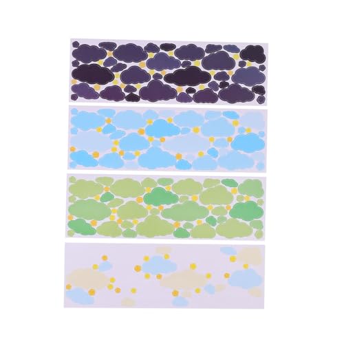 DECORNIJIA 4 Blätter Teiliges Wolken Dekorationssticker für Tagebücher DIY Scrapbook Aufkleber Kreative Langlebige Selbstklebende Sticker für Notizbücher Reisejournale Geschenkverpackungen von DECORNIJIA
