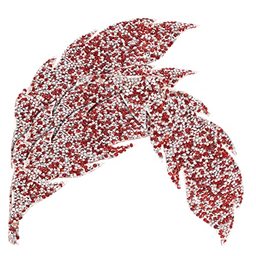 DECORNIJIA 4 Paare Blattflecken stickrahmen bastelzubehör Kleidungspatches Kleidungszubehör der Patch Strass-Accessoires Blatteisenflecken multifunktionale Hutaufnäher Heißschmelzkleber rot von DECORNIJIA