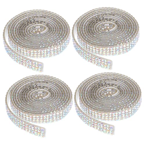 DECORNIJIA 4 Rollen Selbstklebendes Strassband Breit Rolle Funkelndes Bling Dekorationsband für Geschenkverpackung Kleidung Schmuckherstellung und DIY Bastelprojekte DECORNIJIA 4 Rollen Selbstklebendes Strassband Breit Rolle Funkelndes Bling Dekorationsband für Geschenkverpackung Kleidung Schmuckherstellung und DIY Bastelprojekte von DECORNIJIA