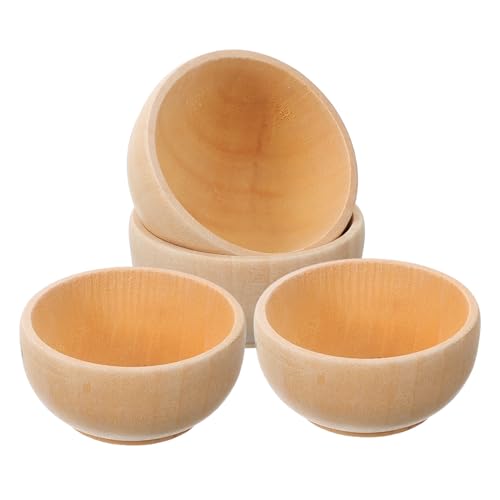 DECORNIJIA 4 Sätze Diy Holzschalen Set Unfertige Schalen Für Kreativprojekte Für Handarbeiten Spielzeugdekoration Stilvolle Wohnaccessoires 4 Stück * 4 von DECORNIJIA
