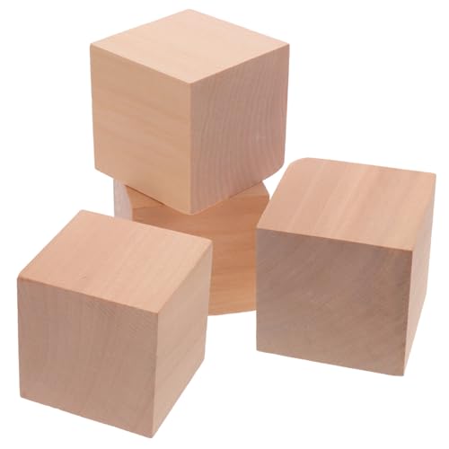 DECORNIJIA 4 Stck Unbehandelte Holzblöcke Teiliges Quadratische Blanko Holzwürfel zum Bemalen Basteln Holzbausteine mit Glatter Oberfläche Sicher und Leicht DECORNIJIA 4 Stck Unbehandelte Holzblöcke Teiliges Quadratische Blanko Holzwürfel zum Bemalen Basteln Holzbausteine mit Glatter Oberfläche Sicher und Leicht von DECORNIJIA