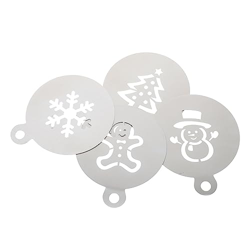 DECORNIJIA 4 Stk. Teiliges Backschablonen aus Edelstahl Weihnachtsmotive Tannenbaum Schneeflocke Lebkuchenmann Schneemann Wiederverwendbare Tortendeko Schablonen für Kuchen Kaffee DIY DECORNIJIA 4 Stk. Teiliges Backschablonen aus Edelstahl Weihnachtsmotive Tannenbaum Schneeflocke Lebkuchenmann Schneemann Wiederverwendbare Tortendeko Schablonen für Kuchen Kaffee DIY von DECORNIJIA