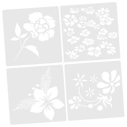 DECORNIJIA 4 Stück Blumenmuster Schablonen für Diy Bastelprojekte Wiederverwendbare Malvorlagen für Scrapbooking und Dekorationen DECORNIJIA 4 Stück Blumenmuster Schablonen für Diy Bastelprojekte Wiederverwendbare Malvorlagen für Scrapbooking und Dekorationen von DECORNIJIA