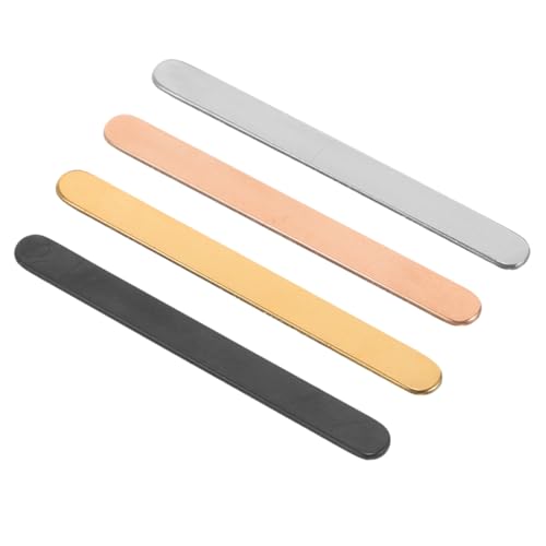DECORNIJIA 4 Stück Einstellbare Edelstahl Ringrohlinge C form Flachschiene Metallring Blank für Schmuckherstellung Damen DIY Ringe Basteln in Schwarz Gold Roségold Stahlfarbe von DECORNIJIA