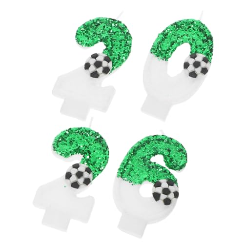 DECORNIJIA 4 Stück Fußball Zahlenkerzen mit Glitzerfinish Kreative Sportkerzen für Geburtstagskuchen und Cupcakes Einfache Dekoration für Fußballfans und Motto Partys DECORNIJIA 4 Stück Fußball Zahlenkerzen mit Glitzerfinish Kreative Sportkerzen für Geburtstagskuchen und Cupcakes Einfache Dekoration für Fußballfans und Motto Partys von DECORNIJIA