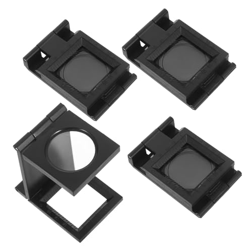 DECORNIJIA 4 Stück Klappbare Lupe mit Maßstab Präzisions Magnifier für Schmuck Schneiderei und Bastelarbeiten Stoffinspektion und Reparatur Leichtes Tragbares Vergrößerungsglas für von DECORNIJIA