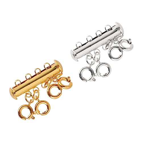 DECORNIJIA 4 Stück Magnetische Anschlussschnalle Schmuck Crimpen Gold geschichtet Befestigung Tipps Anschlüsse Halskettenanschluss Halskettenschnalle Schiebeverschluss Halskettenverschluss von DECORNIJIA