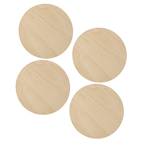 DECORNIJIA 4 Stück Runde Holzscheiben Unvollendete Holzplatten für DIY Bastelprojekte für Türhänger Weihnachtsdekorationen und Kreative Handarbeiten von DECORNIJIA