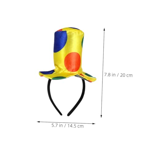 DECORNIJIA 4 Stück Teiliges Clown Hut Stirnband für Erwachsene Leichtes Karneval Zirkus Kostüm Zubehör Bequemes Halloween Cosplay Party Haarband für Fasching Geburtstagsfeier von DECORNIJIA