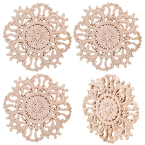DECORNIJIA 4 Stück Teiliges Holzapplikationen Rund Geschnitzte Möbelverzierung Langlebige Holzornamente Europäischer Stil Vielseitig für Möbel Türen Fenster Schränke Elegante Wohnraumdeko DECORNIJIA 4 Stück Teiliges Holzapplikationen Rund Geschnitzte Möbelverzierung Langlebige Holzornamente Europäischer Stil Vielseitig für Möbel Türen Fenster Schränke Elegante Wohnraumdeko von DECORNIJIA
