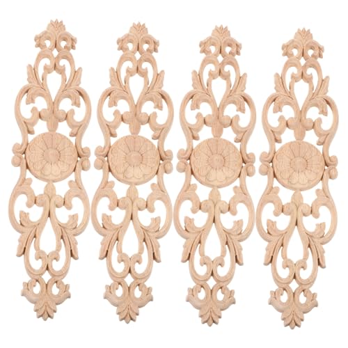 DECORNIJIA 4 Stück Teiliges Holzgeschnitzte Unbemalte Applikationen Eckverzierung Holzornamente für Möbel Schrank Tür Dekoration DIY Holzornamente Möbelornamente DECORNIJIA 4 Stück Teiliges Holzgeschnitzte Unbemalte Applikationen Eckverzierung Holzornamente für Möbel Schrank Tür Dekoration DIY Holzornamente Möbelornamente von DECORNIJIA