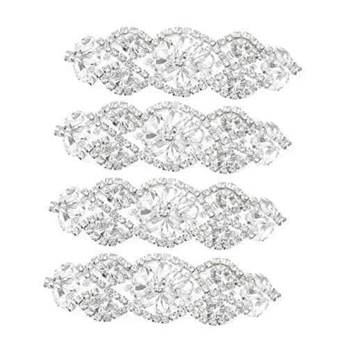DECORNIJIA 4 Stück Teiliges Strass Applikationen für Brautkleid Selbstklebende Funkelnde Patches Vielseitig für DIY Kleidergürtel und Festliche Kleidung Silberfarben Einfach Anzubringen DECORNIJIA 4 Stück Teiliges Strass Applikationen für Brautkleid Selbstklebende Funkelnde Patches Vielseitig für DIY Kleidergürtel und Festliche Kleidung Silberfarben Einfach Anzubringen von DECORNIJIA
